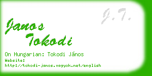 janos tokodi business card