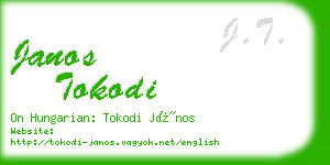 janos tokodi business card